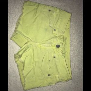 Neon Yellow Jean shorts